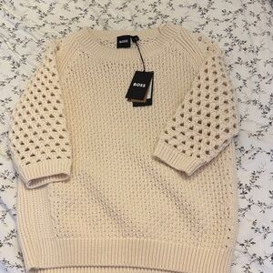 Boss Women's Cream Knit Sweater